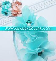Wholesale fashion hair band with two flowers