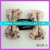 Wholesale fashion sequin bow hair clamp