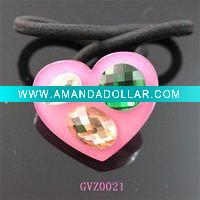 Wholesale Elastic Hair Bands with Rhinestones on Heart Accessories
