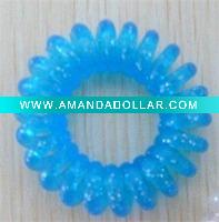 glitter plastic coil ponytail holder