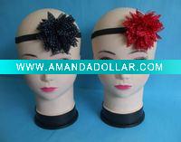 Wholesale HOT! Fashion knit headband flower Elastic hair band