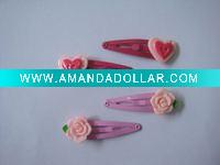 Wholesale resin love heart kids'clip hair accessory