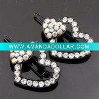 Wholesale 2011 newest fashion alloy heart rhinestone hair clip