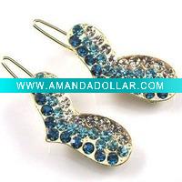 Wholesale 2011 newest fashion alloy heart rhinestone hair clip