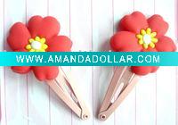 Wholesale sell 3D promotional soft pvc hair pins