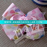 Wholesale Organza Printing Hair Bow MYDP-060