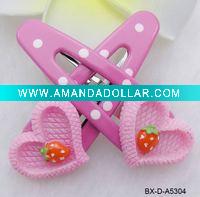 Wholesale Wholesale kid's snap nylon hair clip(heart clip)
