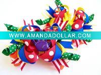 Striped Grosgrain Ribbon Hair Bows
