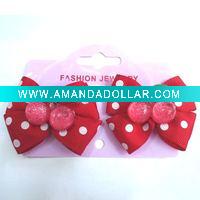 cherry hair clip with bow