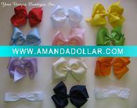 Wholesale solid color 3 inch hair bow