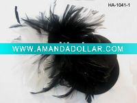 Wholesale mini hat feather hair clip