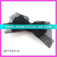 Wholesale Fashion mesh & satin bow hairpin