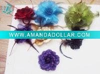 Wholesale colorful rose flower hairpin without feather