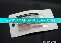 Wholesale FASHION GIRL'S BOBBY PINS W/PLASTIC STONES IN MULTICOLOR