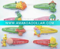 Wholesale Soft PVC hair pin with lovey cartoon