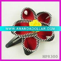 Wholesale Fashion zipper flower hair clip