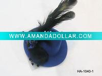 Wholesale mini hat feather hair clip