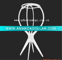 white plastic wig display stand