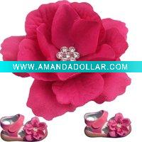 Wholesale kid shoes crystal diamond flower clip