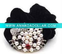 Wholesale fashion elastic velvet hair accessory in cute cat design