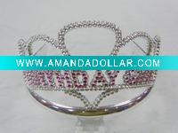 Wholesale Fashion plated party plastic tiara/ fashion princess crown