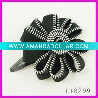 Wholesale Fashion zipper flower hair clip