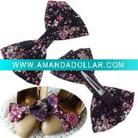 Wholesale office lady cotton bow shoe clip
