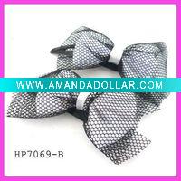 Wholesale Fashion mesh & satin bow hairpin