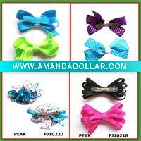 Wholesale Children Hair Clip with Ribbon Bow