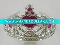 Wholesale Fashion plated party plastic tiara/ fashion princess crown