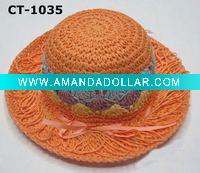 orange color children hat
