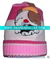Wholesale Animal drawing 100% acrylic new born baby hat.
