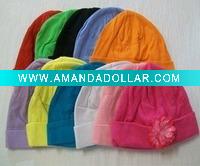 Wholesale Cotton baby beanies with flower