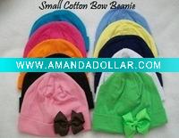 Wholesale Cotton baby beanies with bow