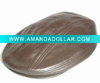 leather beret cap