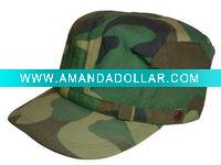 plain flat green military cap/hat
