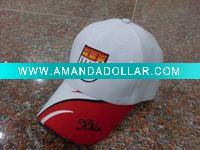 Wholesale cotton baseball cap hat white/red