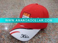cotton baseball cap hat red/white