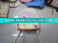 Wholesale Cheapest! kid's knitted hats with braid