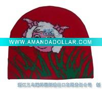 Fashion drawing printing 100% acrylic child hat.