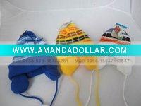 Wholesale child`s earflap knitted hat