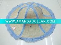 Folding straw beach hat