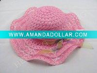 Wholesale plain straw hat/kids beach hats/party hats