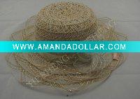 Wholesale plain straw hat/ladies straw hats/straw flat hat