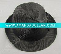 plain straw hat/crochet straw hats/black top hat