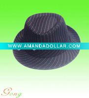 Stripe Polyester cotton Fedora Hat
