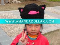 Wholesale plush cat shape hat, winter hat