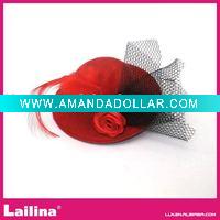Wholesale hair ornament flower small wedding hat for hair jewelry