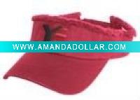 Wholesale red cotton sun visor cap
