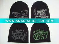printed knitted beanie